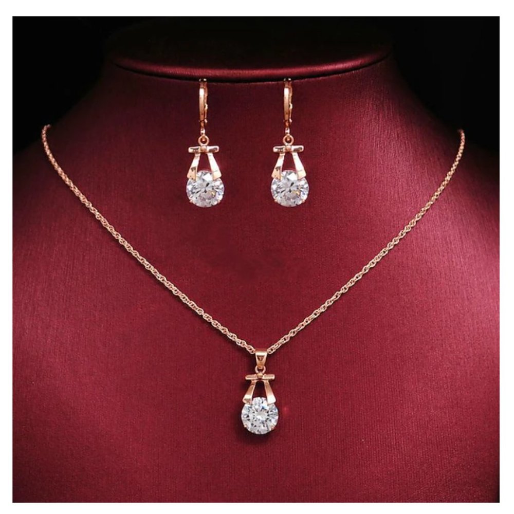 Hoop Earrings Necklace Set ( Brand New)